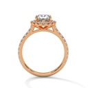 14k Rose Gold La Couronne Diamond Ring side view