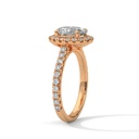 14k Rose Gold La Couronne Diamond RingHalo band diamond setting view