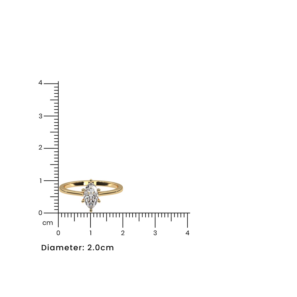 Pear Fountain Rose Gold Ring Size Guide