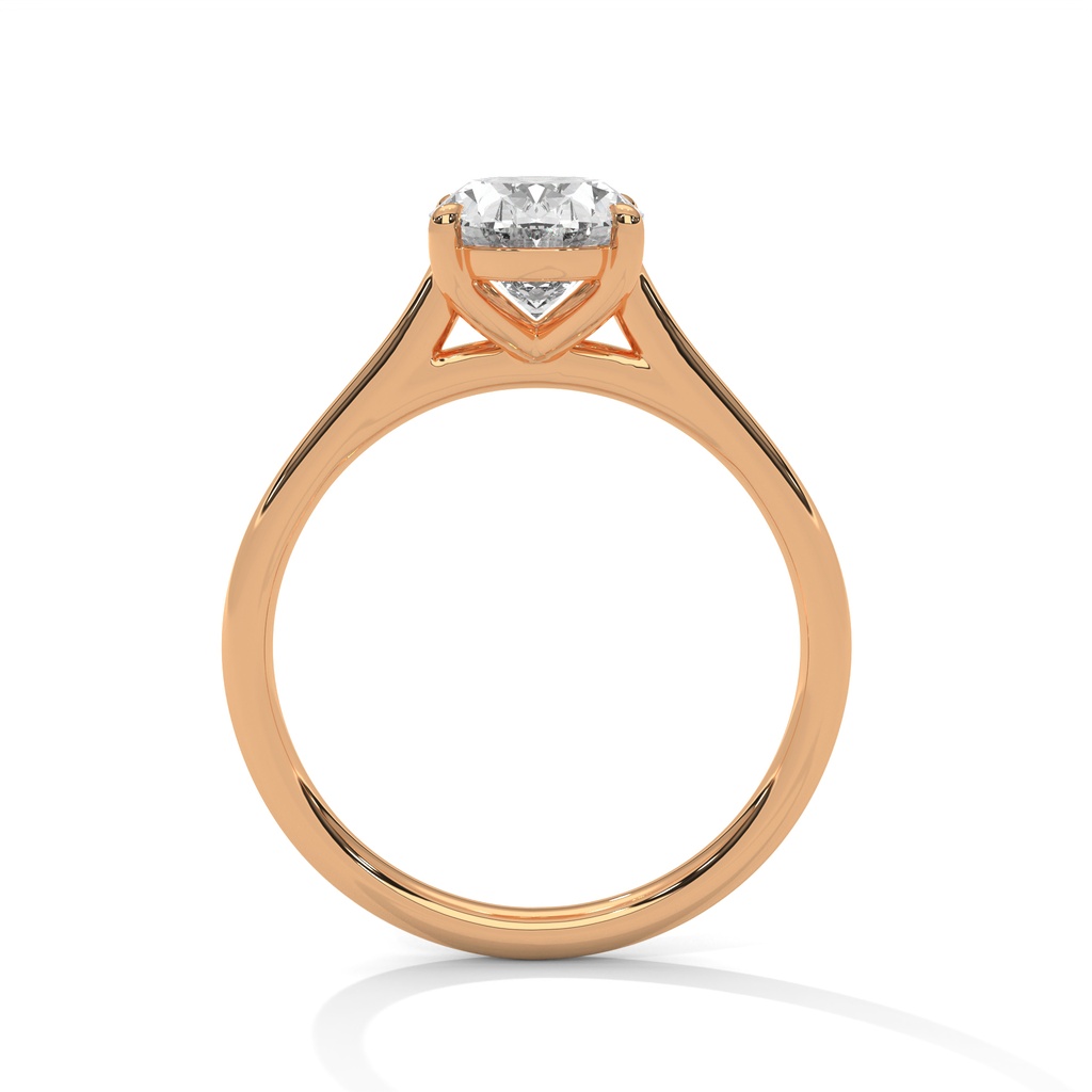 Oval Glimmer  14k Rose Gold Ring side view