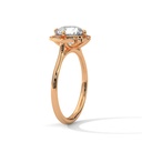 Rose Gold Eternal Lotus Diamond Ring Top Angle Diamond setting View