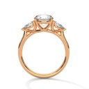 Sparkling Lotus Solitaire 14K Rose Gold Ring side Setting view
