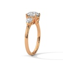 Sparkling Lotus Solitaire 14K Rose Gold Ring side diamond setting view