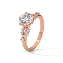 14k Rose Gold Mystical Crimson Diamond Ring Top Diamond View