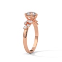 14k Rose Gold Mystical Crimson Diamond Ring Side View With tiny Diamonds Setting