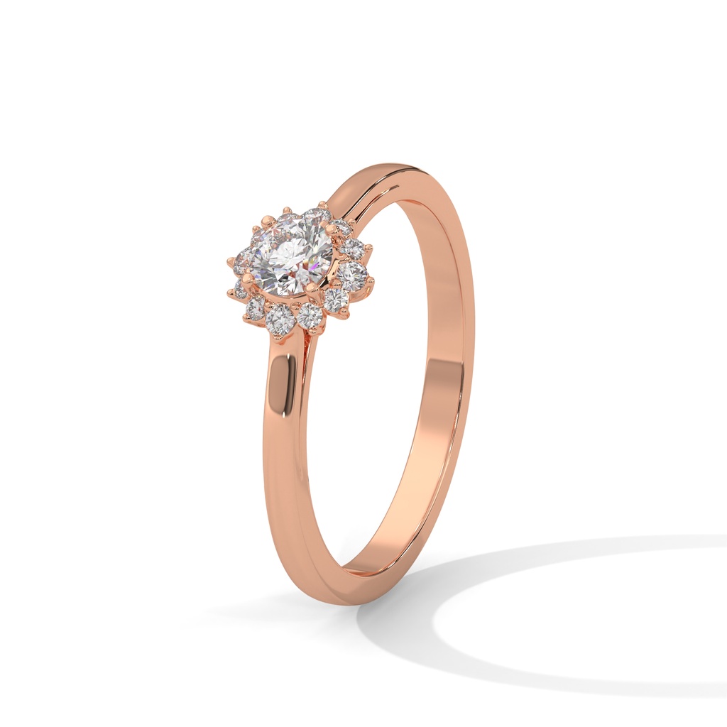 Rose Gold Rosalee Diamond Ring Top Angle
