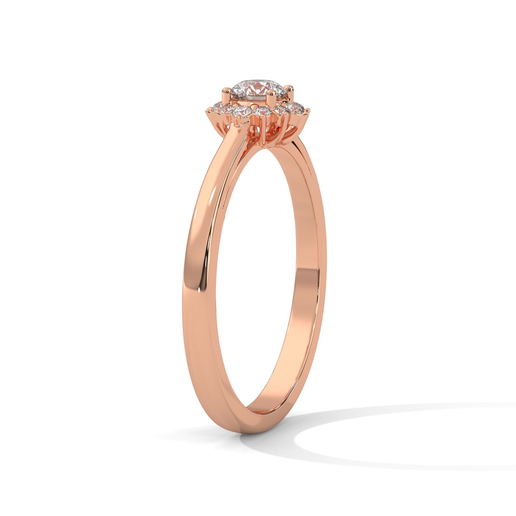 Rose Gold Rosalee Diamond Ring Side Angle