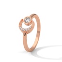 Rose Gold Sacred Luna Diamond Ring Top angle view