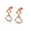 14K Rose Gold Giant Drepanon Diamond Earring front perspective view