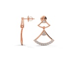 14K Rose Gold Giant Drepanon Diamond Earring side profile view showing the earring post