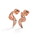 14K Rose Gold Sakura Diamond Earring front perspective view