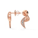 14K Rose Gold Sakura Diamond Earring side profile view showing the earring post