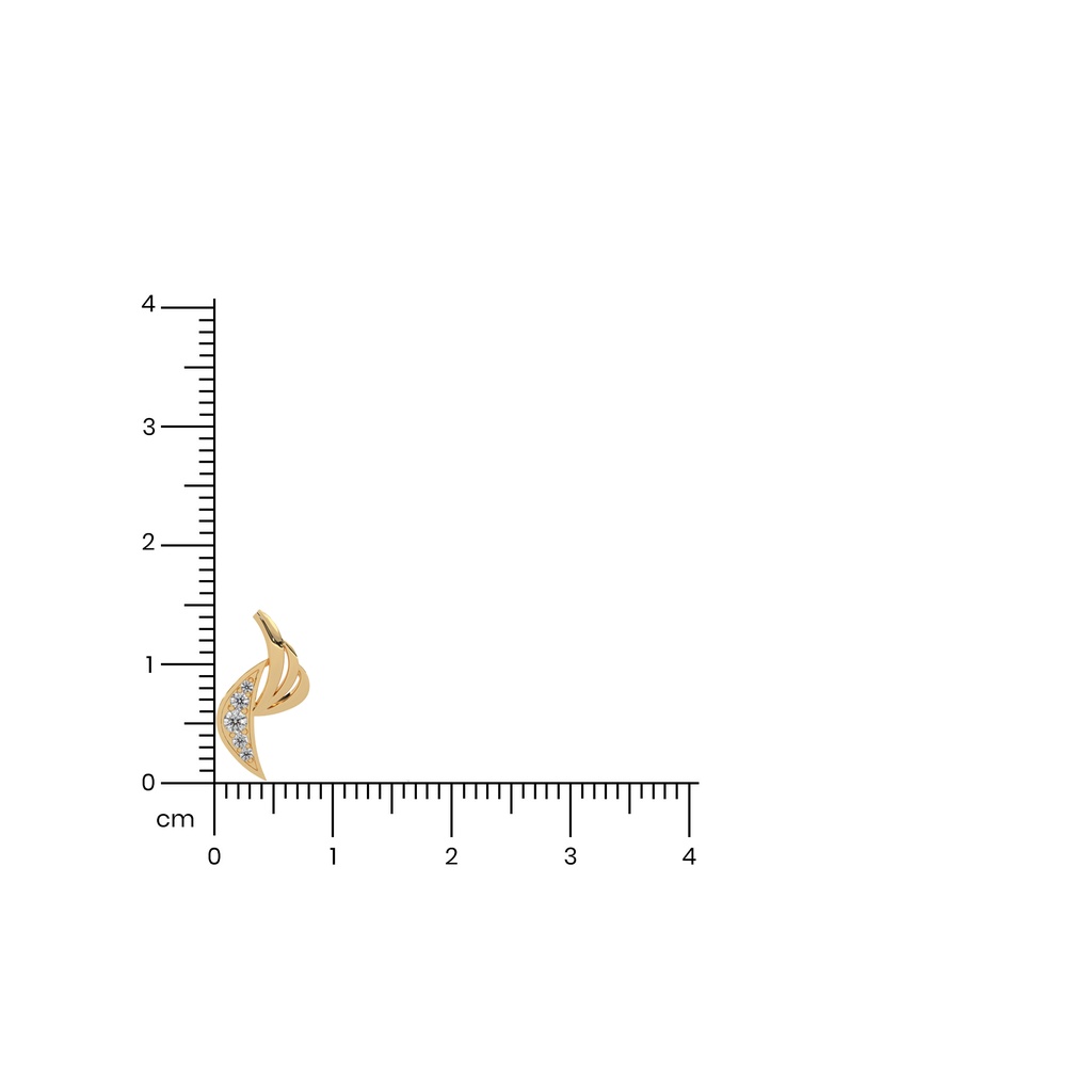 14K Rose Gold Sakura Diamond Earring shown against a scale for size reference