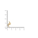 14K Rose Gold Sakura Diamond Earring shown against a scale for size reference