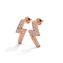 14K Rose Gold Storm Whisper Diamond Earrings Left Side Angle Look