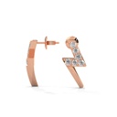 14K Rose Gold Storm Whisper Diamond Earrings Patch look