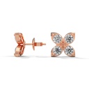 14K Rose Gold Astra Diamond Earring side profile view showing the earring post