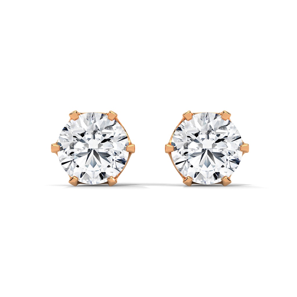 Hexolitaire Diamond Earring 