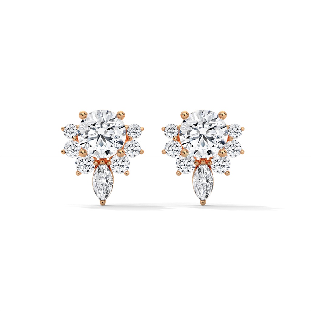 Circle of Light Diamond Studs Earrings