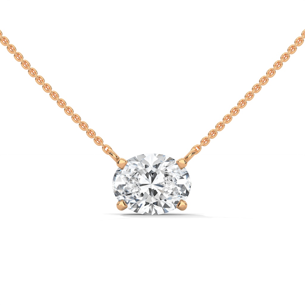 Oval Diamond Pendant Necklace