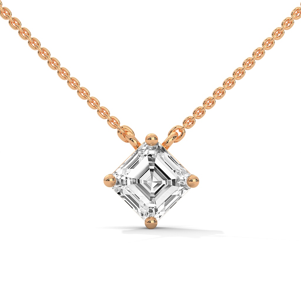 Square Diamond Pendant Necklace