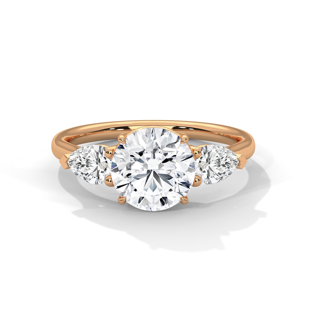 Sparkling Lotus Solitaire Yellow Gold Ring