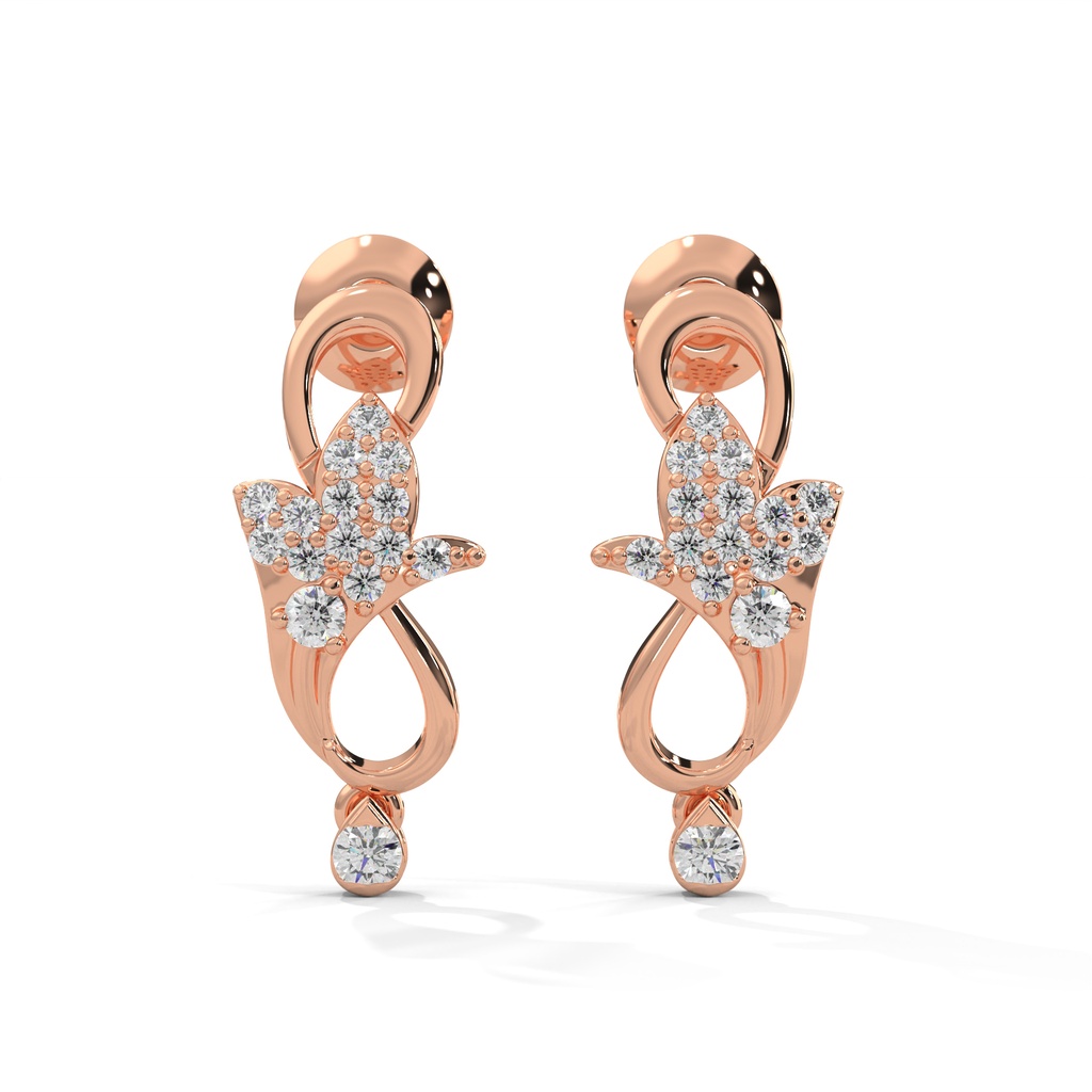 Leaf Motif Diamond Earring