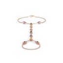 White Faux Color Stone Finger Ring Bracelet 