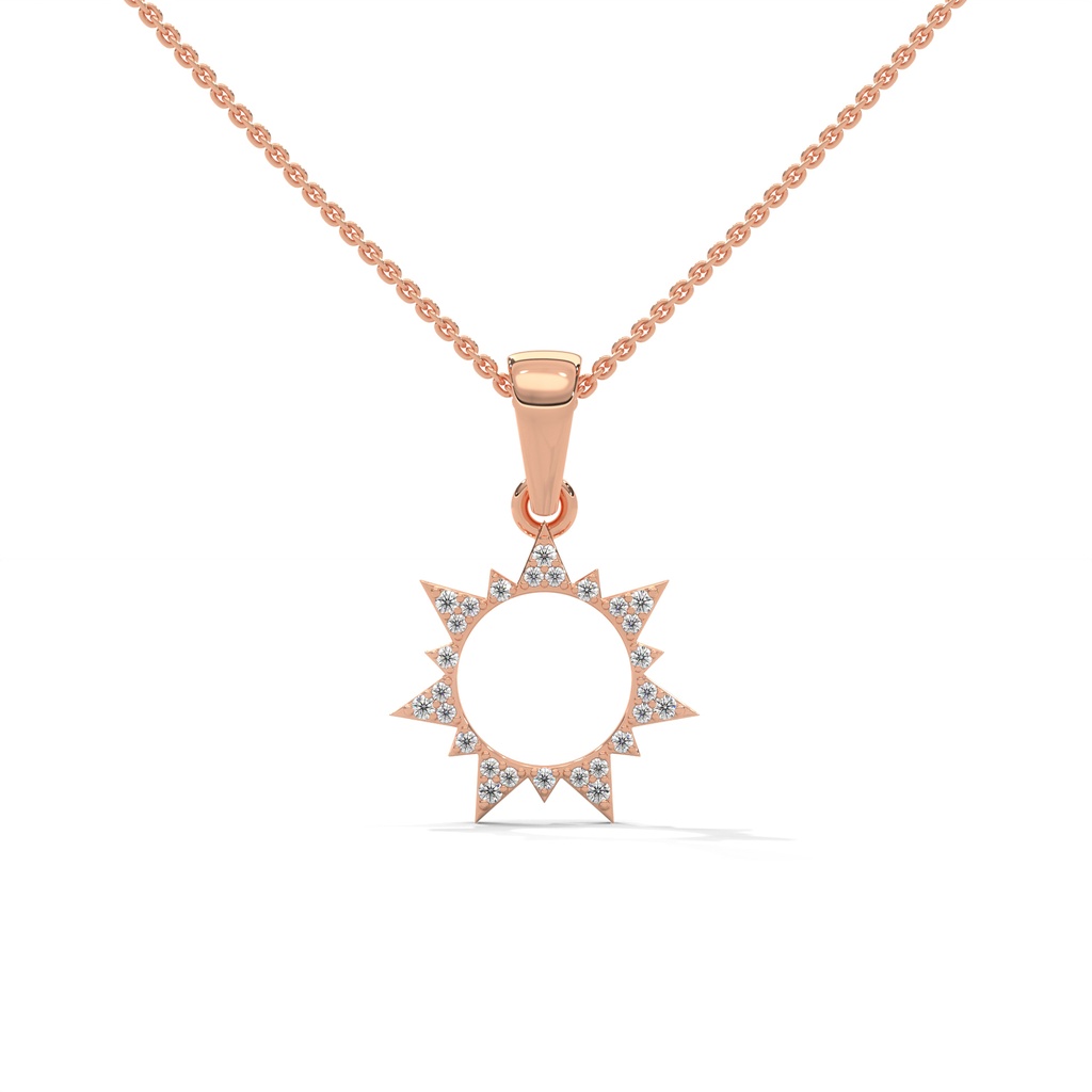 Sun Symbol Rhinestone Pendant