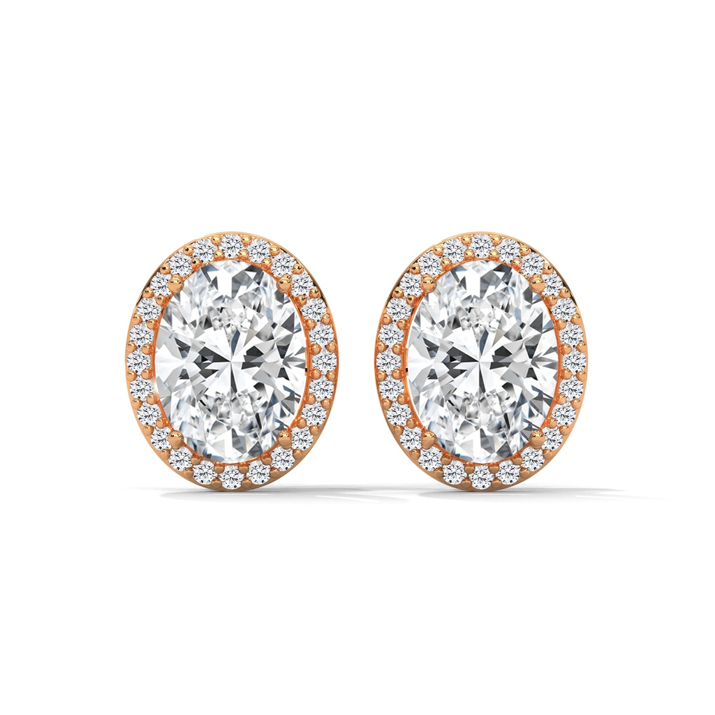 Classic Oval Halo Stud Earrings