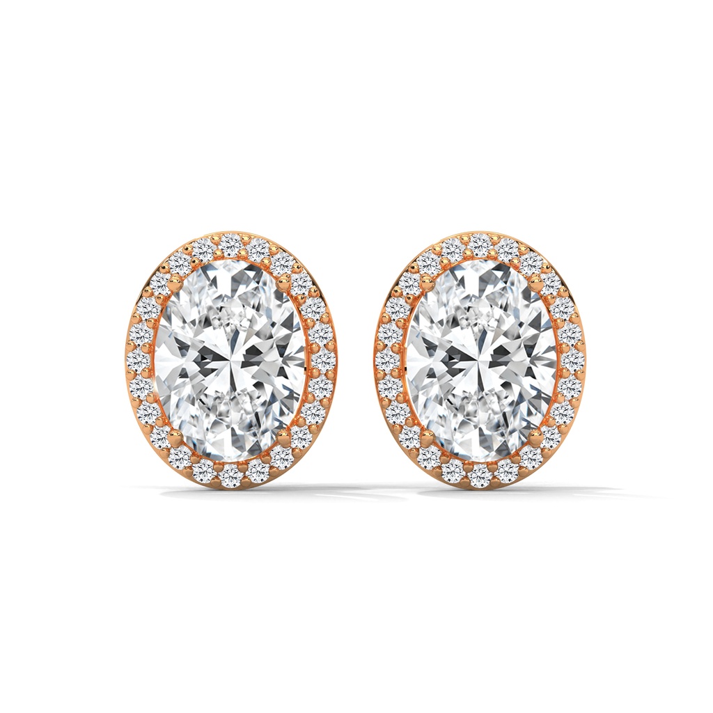 Classic Oval Halo Stud Earrings