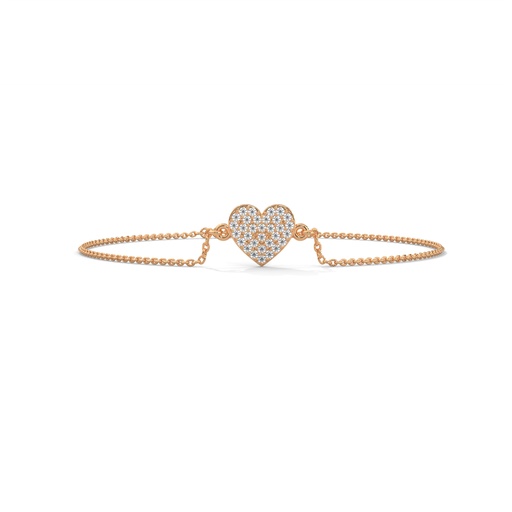 Heart Shape Diamond Chain Bracelet