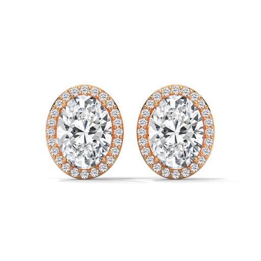 Classic Oval Halo Stud Earrings