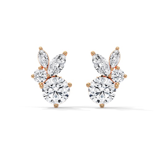 Sterling Silver Cirque Diamond Earrings