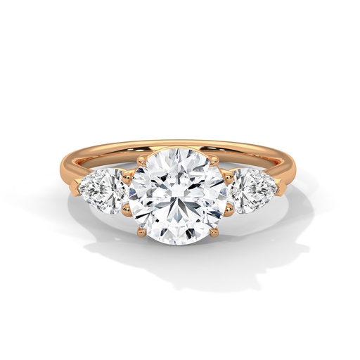 Sparkling Lotus Solitaire Yellow Gold Ring